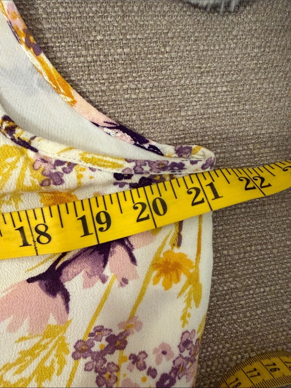 Old Navy White Floral Midi Dress with Yellow and Purple Print - Picture 5 of 6